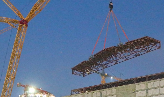 Akkuyu NGS'nin 1'inci Ünitesinin Türbin Binasındaki Çatının Montajı Tamamlandı